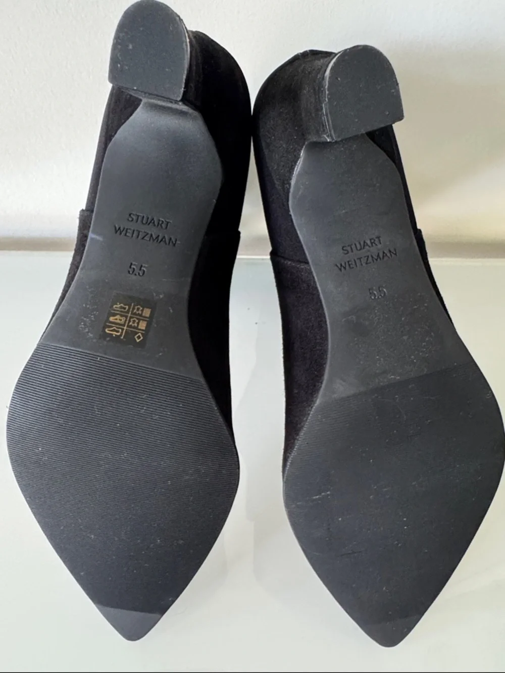 Stuart Weitzman Sue Suede Ankle Boots Black Size 5.5 - Picture 7 of 12